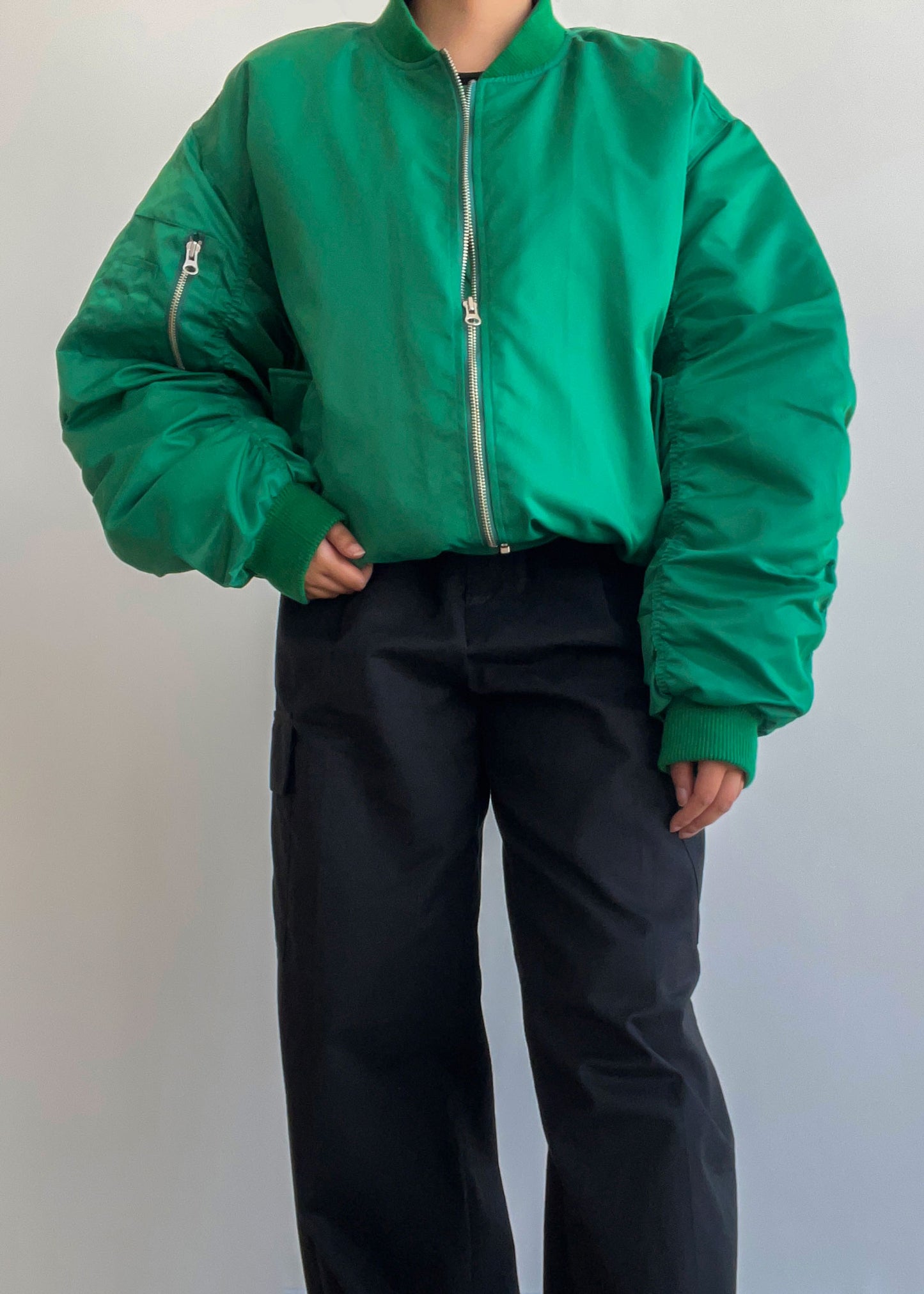 Green Bomber Padded Jacket