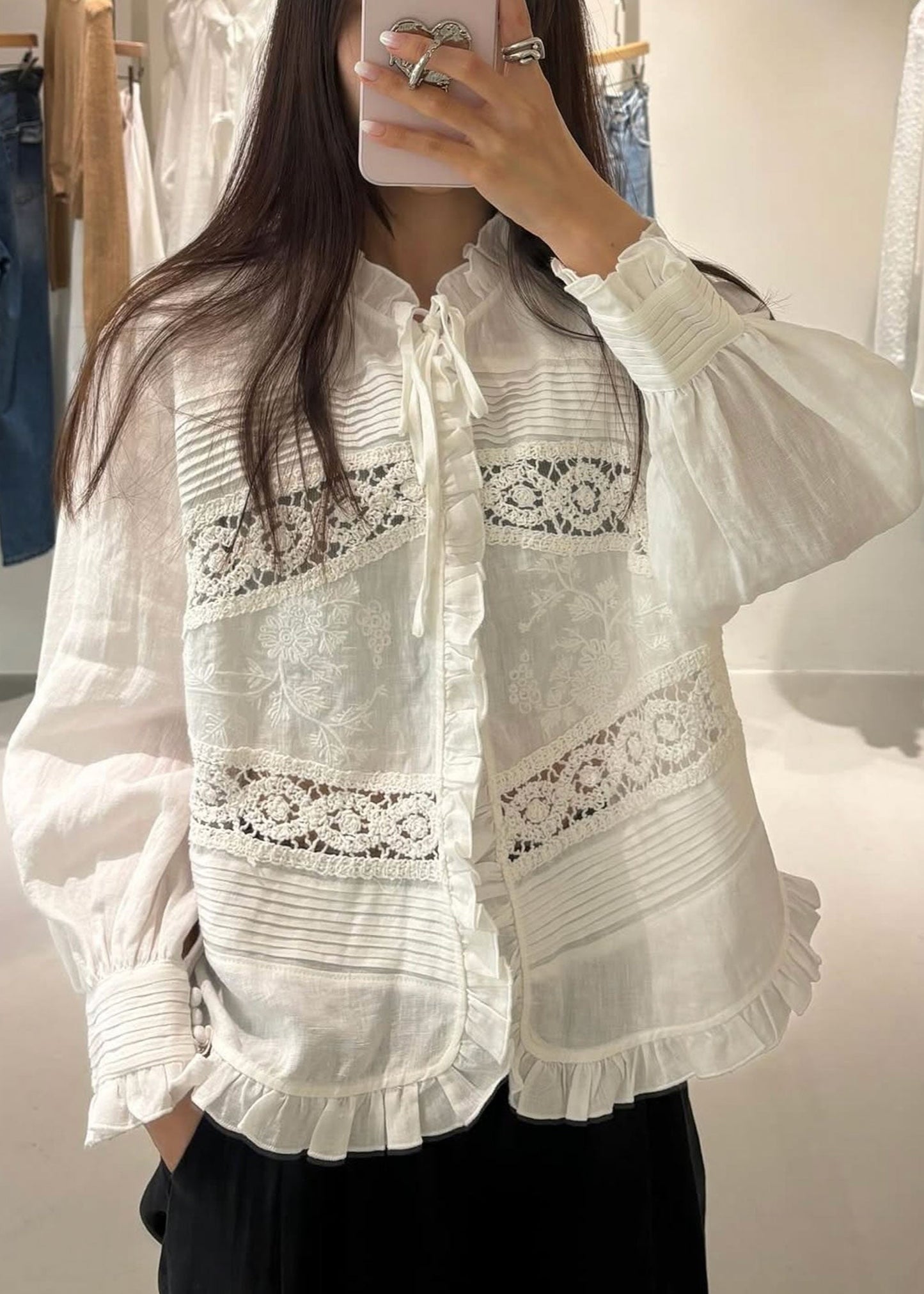 Colette Embroidered Linen Blouse