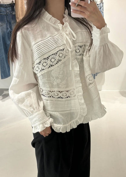 Colette Embroidered Linen Blouse