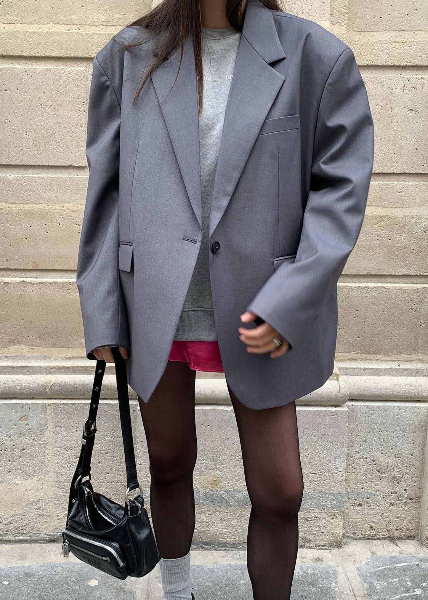 Grey Oversized Blazer