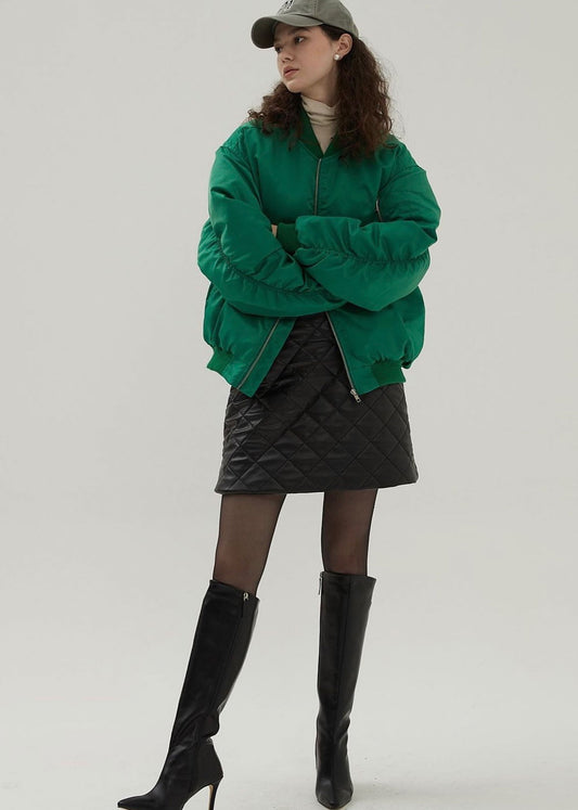 Green Bomber Padded Jacket