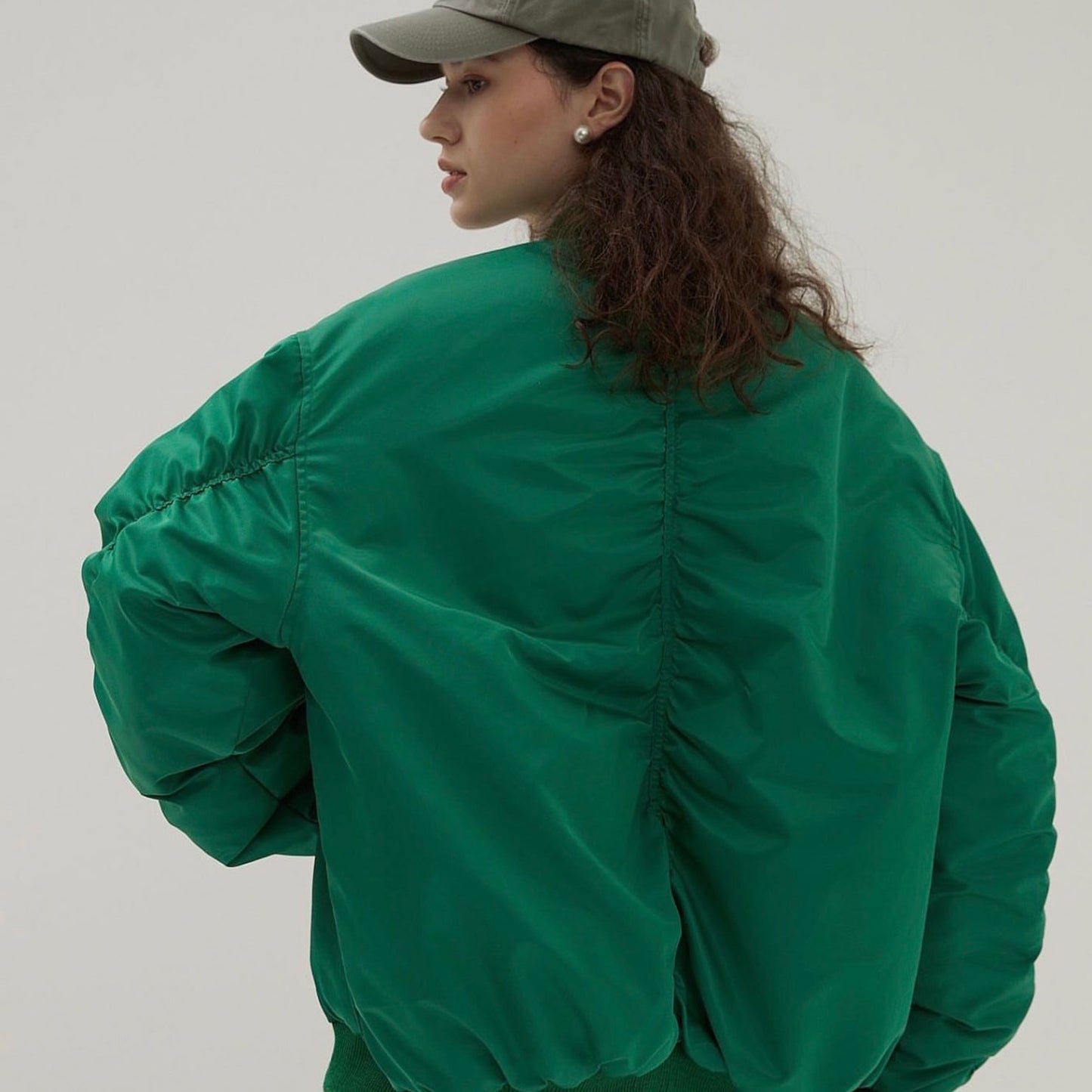 Green Bomber Padded Jacket