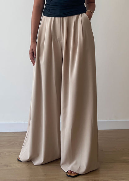 Beige Wide Pants