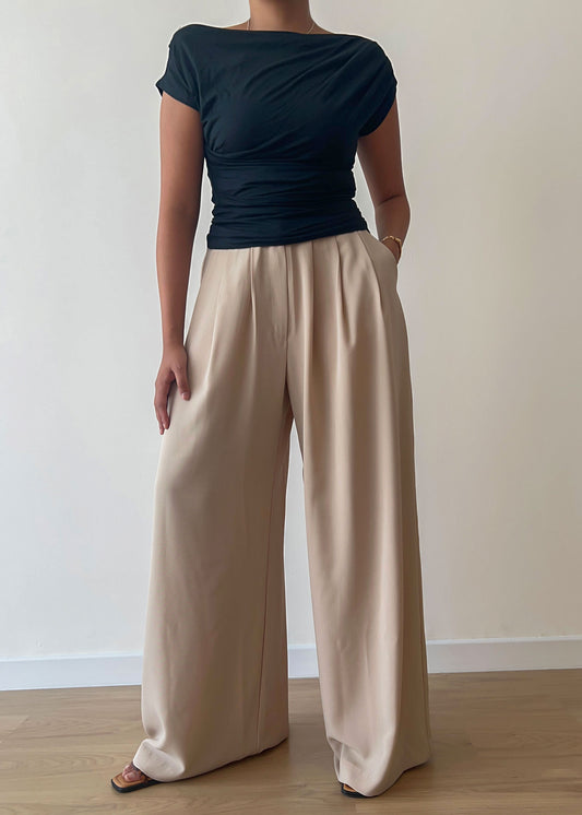 Beige Wide Pants