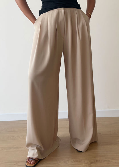 Beige Wide Pants