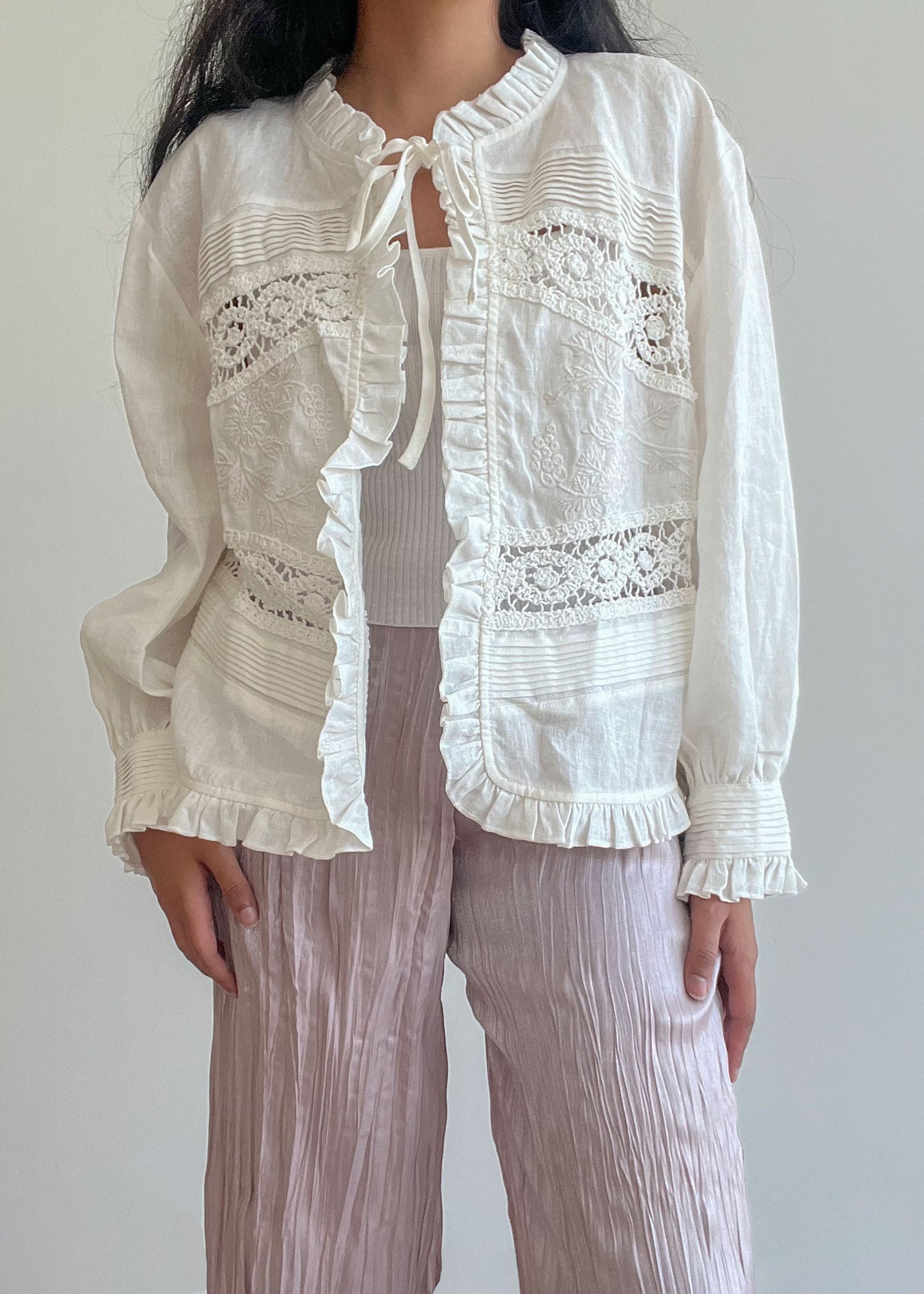 Colette Embroidered Linen Blouse