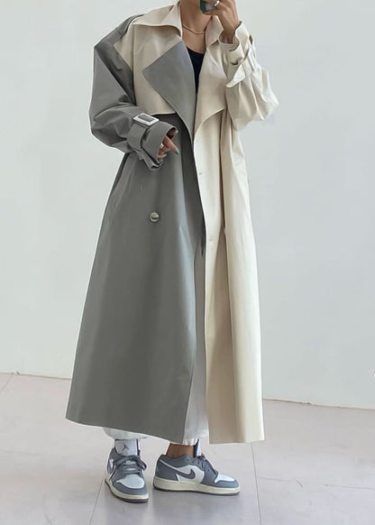 Grey and Cream Trench Coat