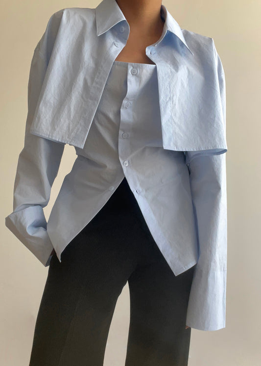 Blue Bolero Shirt Set