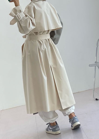 Grey and Cream Trench Coat