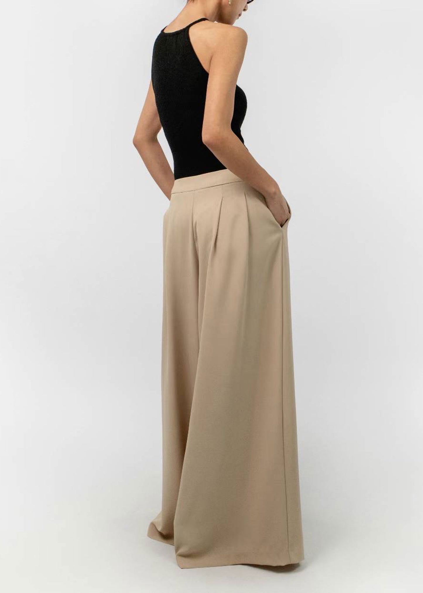 Beige Wide Pants