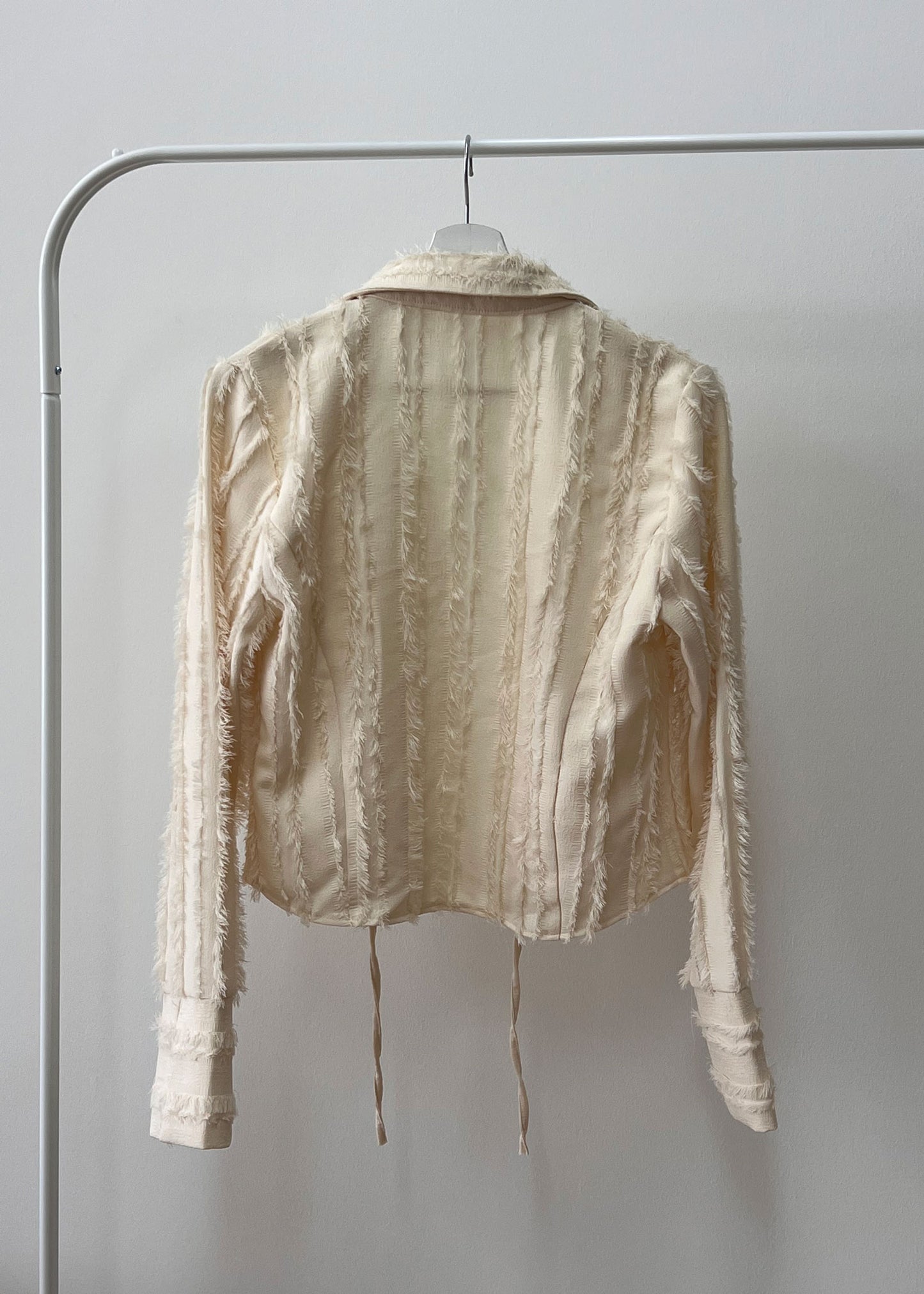 Cream Frayed Top