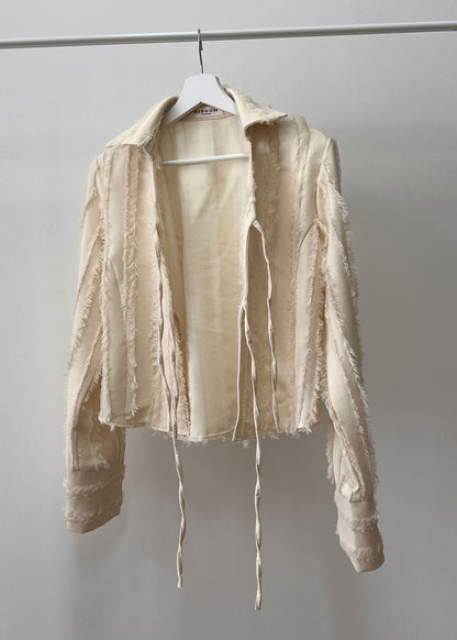 Cream Frayed Top