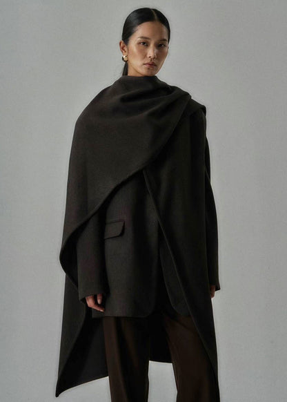 Brown Wool Cape Coat