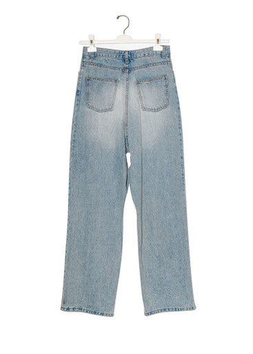 Light Wash Asymmetric Jeans