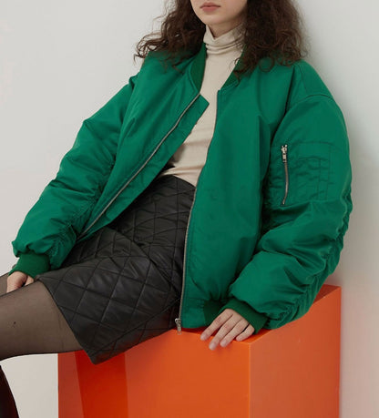 Green Bomber Padded Jacket